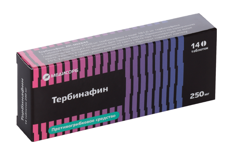 Тербинафин Медисорб 250 мг, 14 шт, таблетки
