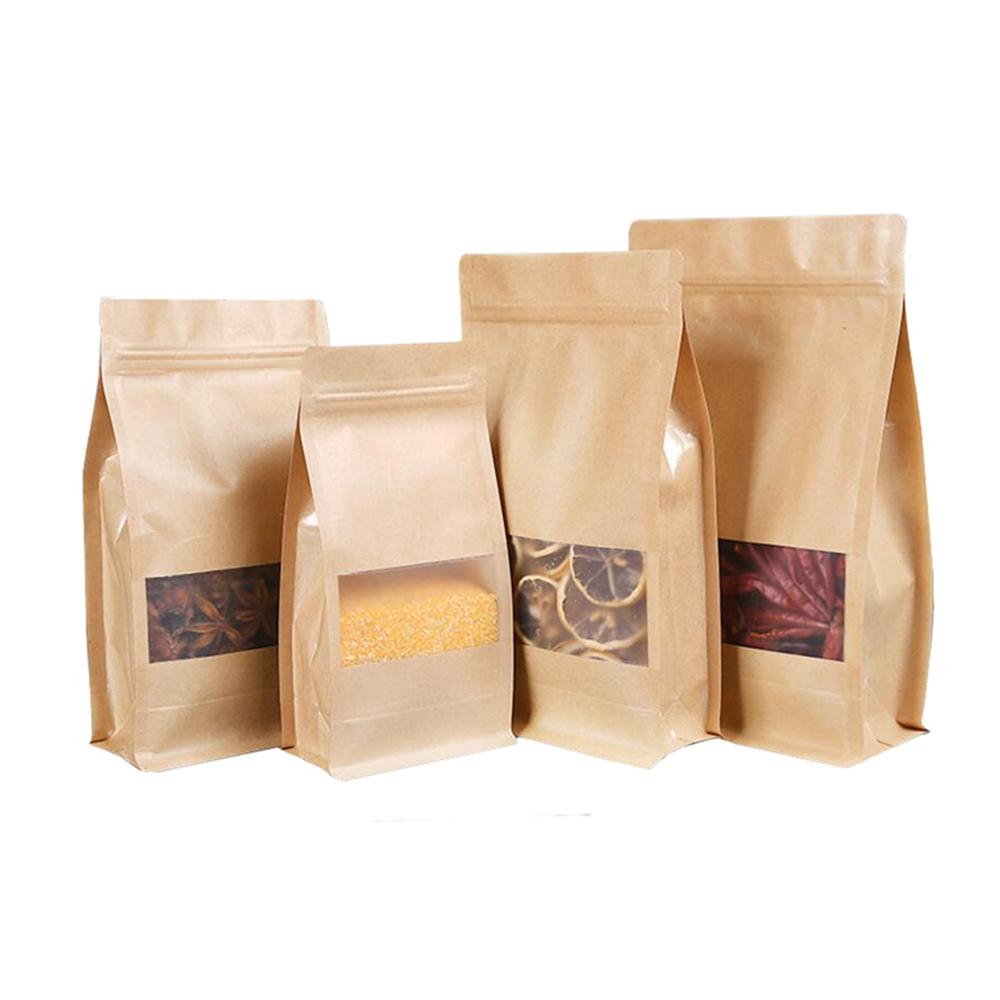 Матовый пакет для печенья Wolfberry Kraft Paper Bag Хранение продуктов Сумка для хранения товаров для дома 10pcs 10x20x6cm